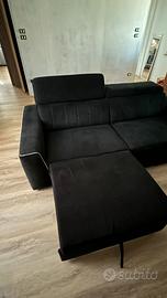 Divano letto nero in tessuto