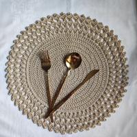 Set tovagliette sottopiatto oro uncinetto 