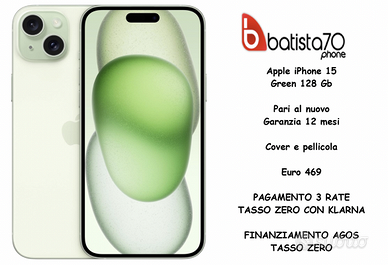 Apple iPhone 15 Green 128 Gb