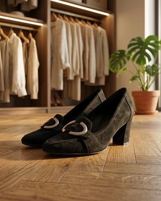 Geox, mocassini, tacco, neri, 38, pelle