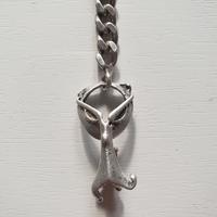 Portachiavi particolare vintage anni '70 argento 