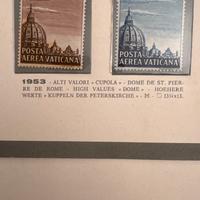 Varicano alti valori cupola 1953 francobolli
