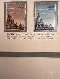 Varicano alti valori cupola 1953 francobolli