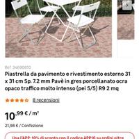 Piastrelle pavimento esterno 31x31  pavé in gres