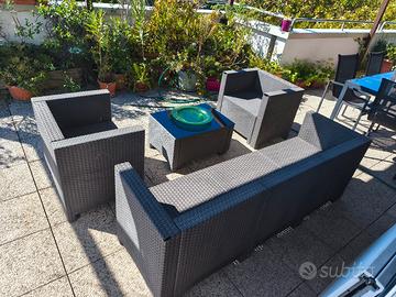 Salotto da esterno effetto Rattan  Bica Nebraska 