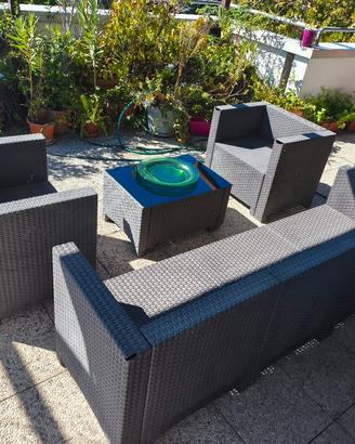 Salotto da esterno effetto Rattan  Bica Nebraska 