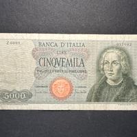 Banconota 5000 lire colombo 1º tipo 1970