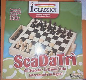 gioco da tavolo scacchi, dama, tris