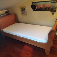 Letto singolo legno massello con materasso