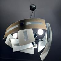 Lampadario con 2 abat jour