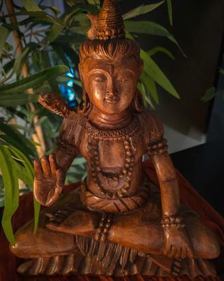 Scultura di Shiva in legno scolpito 31 cm