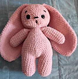 Pupazzo coniglio rosa Peluche pink rabbit