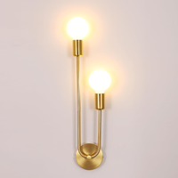 Lampada da Parete Interno Oro, 2 Luci E27 Applique