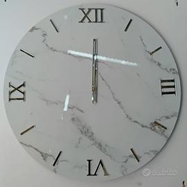 orologio da parete moderno effetto marmo 