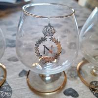 6 bicchieri vintage brandy napoleon filo d'oro 