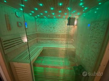 Sauna 4 posti, l. 180xp. 160 cm., completa luci