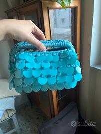 Borsa clutch con paiette