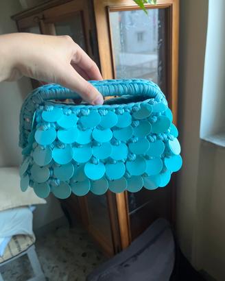 Borsa clutch con paiette