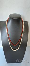 collier di perle con filo di corallo in omaggio