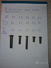 ribattini ferro chiodi semiforati