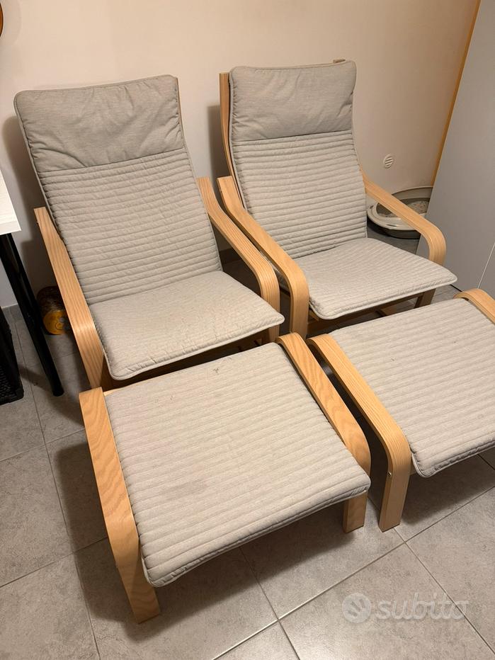 Hillared Beige Poang Ikea Poggiapiedi POÄNG Armchair, Birch Veneer/Hillared  Beige IKEA Spain