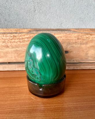 Uovo decorativo Malachite Naturale Lucidata 1,8 kg