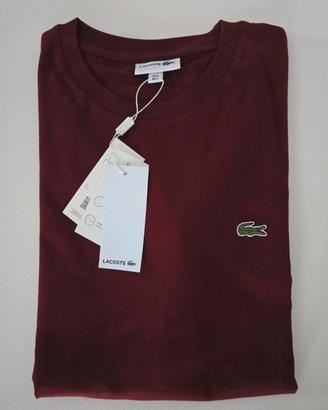 T-shirt uomo lacoste bordeaux 