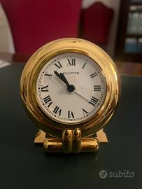 orologio sveglia cartier da tavolo placcato oro