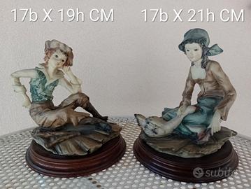 Coppia di sculture in porcellana stile Capodimonte