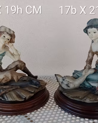 Coppia di sculture in porcellana stile Capodimonte