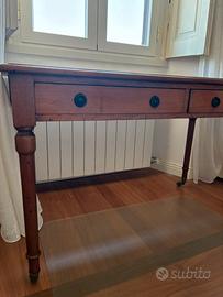 Scrivania arte povera piano pelle
