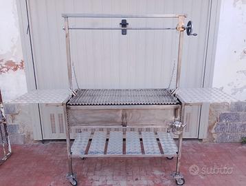 Barbecue a legna completamente tutto inox