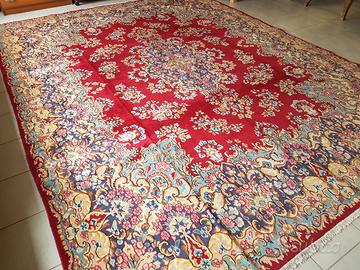 Tappeto persiano Kerman circa 400x300 cm rosso