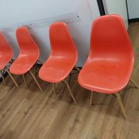 8 sedie stile nordico rosse