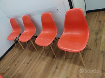 8 sedie stile nordico rosse