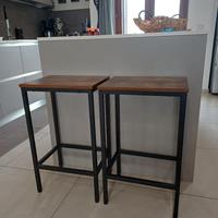 sgabelli legno e metallo nero