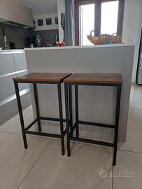 sgabelli legno e metallo nero