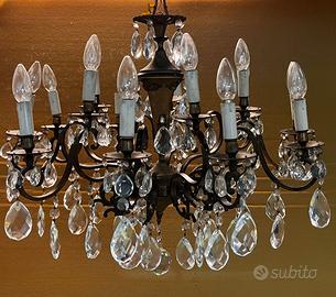 Lampadario cristallo Boemia con lampade originali