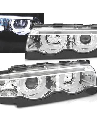 FARI OCCHI ANGEL BMW E38 94-01 FONDO CROMATO