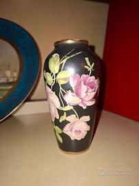 Vaso vintage giapponese h20cm in porcellana nera