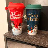 Set 2 Bicchieri di Natale con coperchio