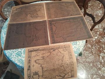 ANTICHE CARTE GEOGRAFICHE RIPRODUZIONI LOTTO 5