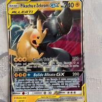 Carta Pokemon Pikachu E Zekrom Alleati Gx