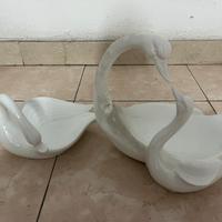 2 cigni in ceramica