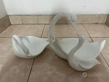 2 cigni in ceramica