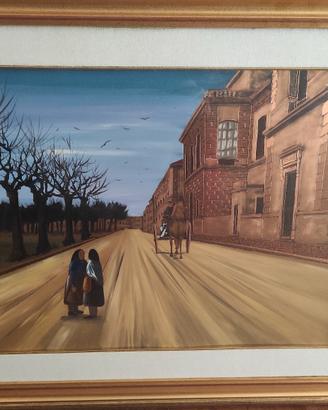 Quadro paesaggio su lastra rame