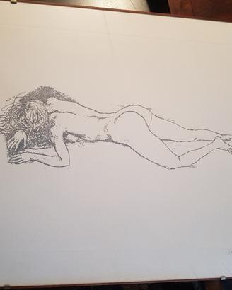 Renato Guttuso litografia nudo. disteso