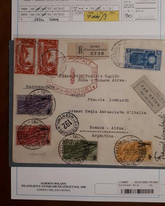ITALIA 1934 - VOLO DIR. ROMA-BUENOS AIRES