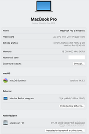 Macbook Pro 15" 16gb/500gb, Display Retina, Sonoma