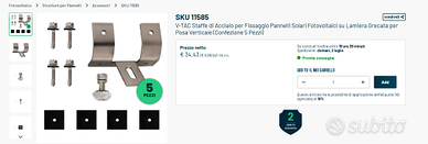 Fotovoltaico - kit di montaggio per lamiera grecat